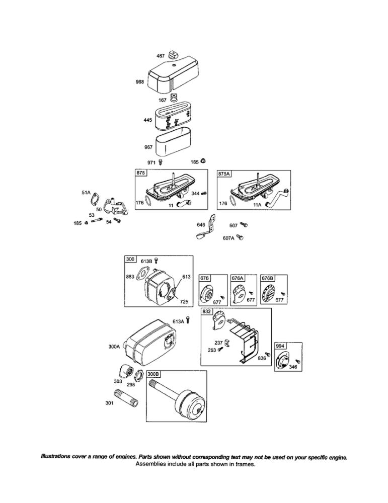 Muffler/Cover-Air Cleaner Diagram and Parts List for 286700 0102-4529 Briggs and Stratton Engine